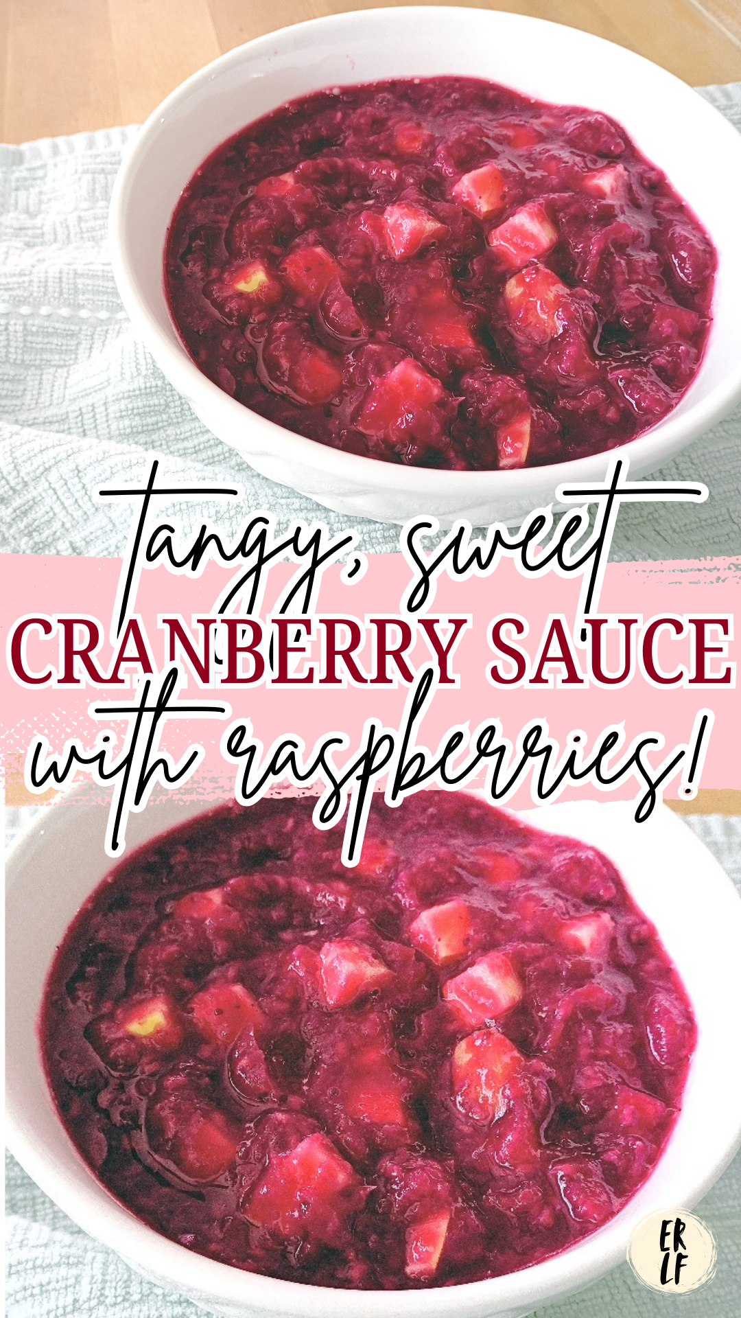 Learn how to make your own tangy yet sweet cranberry sauce featuring raspberries and apples. You won't miss that mystery mold in the can!