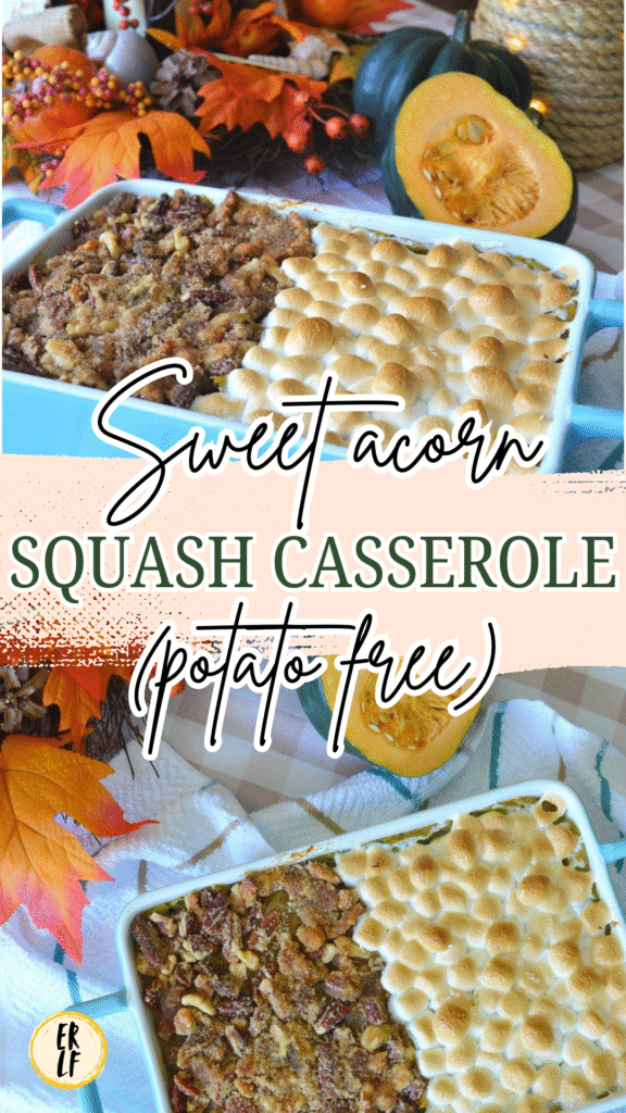Winter Acorn Squash Casserole (Potato Free) | I came up with this recipe a few years back when I was on an acorn squash kick, and had the thought of creating an acorn squash casserole as a potato free alternative to a Holiday classic.